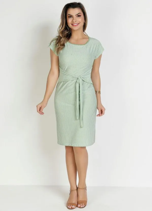 Rosalie - Vestido Listras Verde Soltinho 4