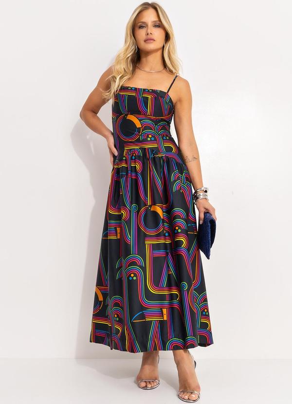 Farm - Vestido Logo Tuca Preto