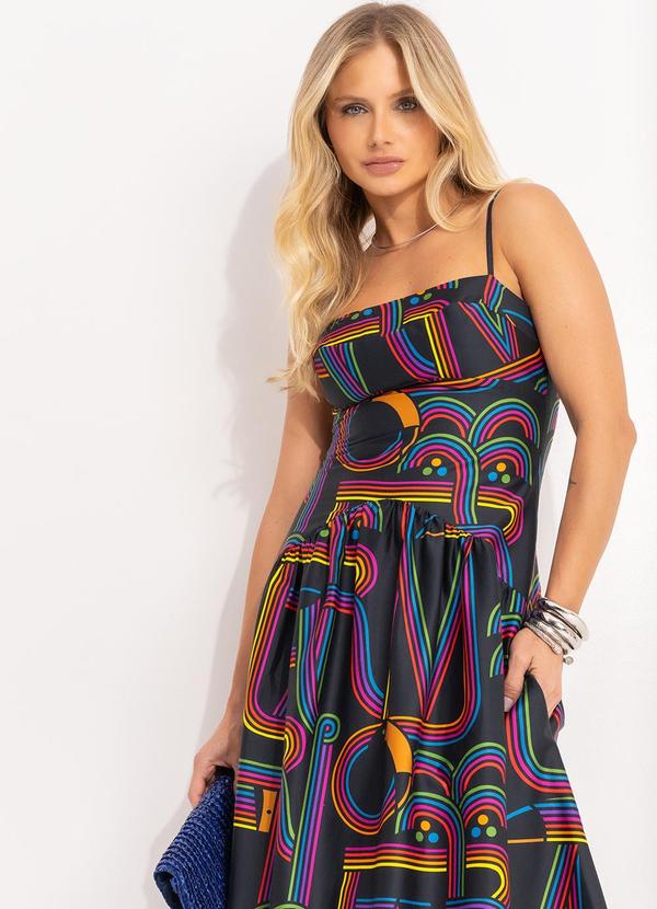 Farm - Vestido Logo Tuca Preto 5