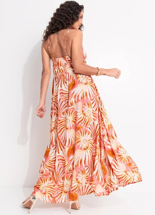 Farm - Vestido Longo Alça Mar de Concha Bege 2