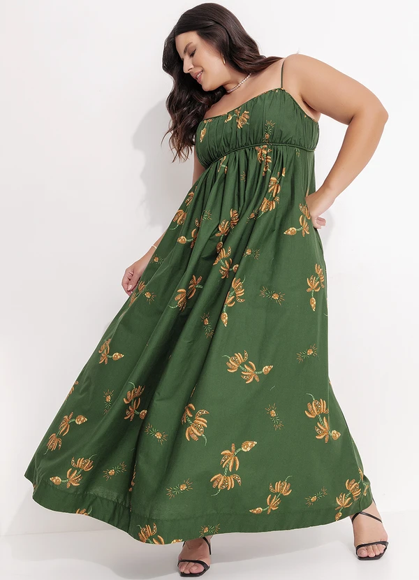 Farm - Vestido Longo Brilho de Banana Verde 10