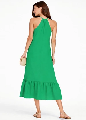 Infinita Cor - Vestido Longo de Alça e Recorte Maria Verde - INFINITA COR