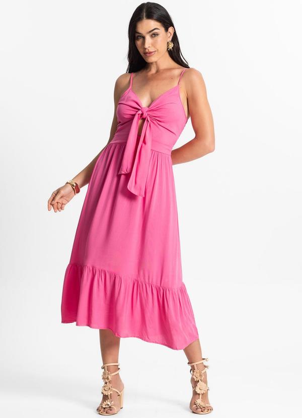 Rovitex - Vestido Longo Feminino Alcinha com Nó Vermelho 1