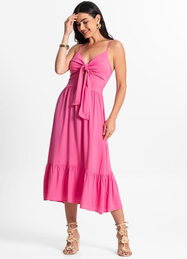 Rovitex - Vestido Longo Feminino Alcinha com Nó Vermelho 3