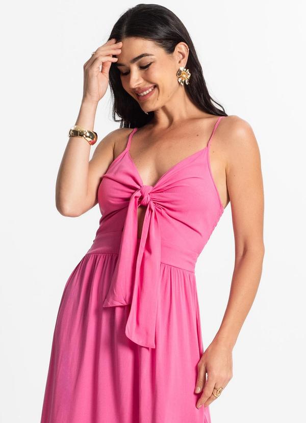 Rovitex - Vestido Longo Feminino Alcinha com Nó Vermelho 4