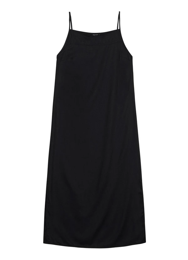 Essendi - Vestido Longo Feminino com Fenda Preto 4