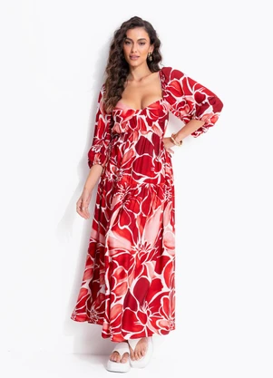 Farm - Vestido Longo Jardim de Amora Off White - FARM