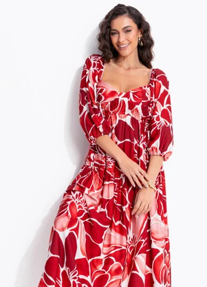 Farm - Vestido Longo Jardim de Amora Off White - FARM