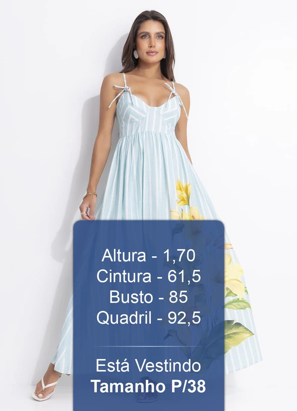 Farm - Vestido Longo Listra Alexia Azul 6