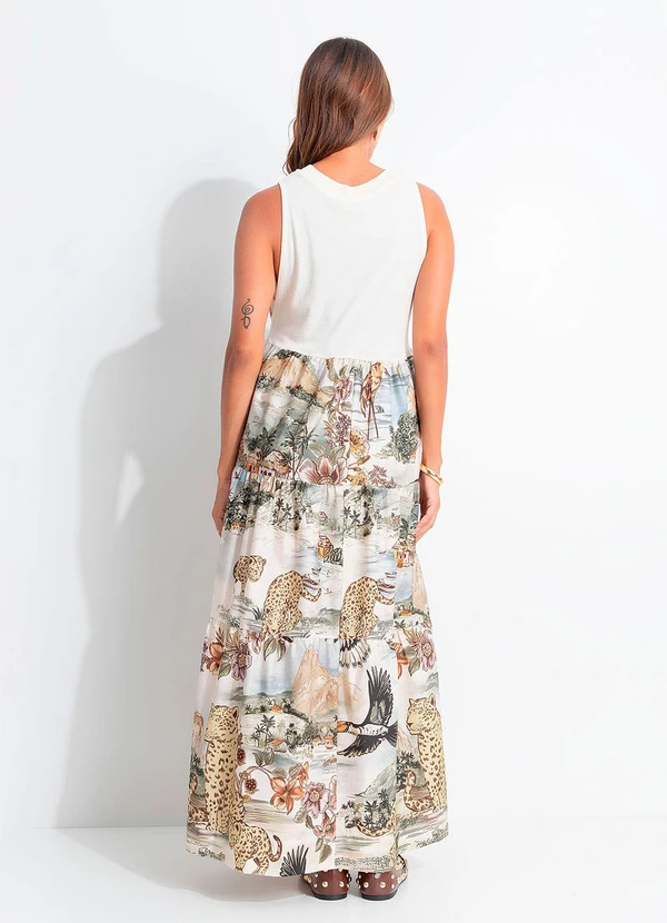 Farm - Vestido Longo Mapa Rio Bege 2