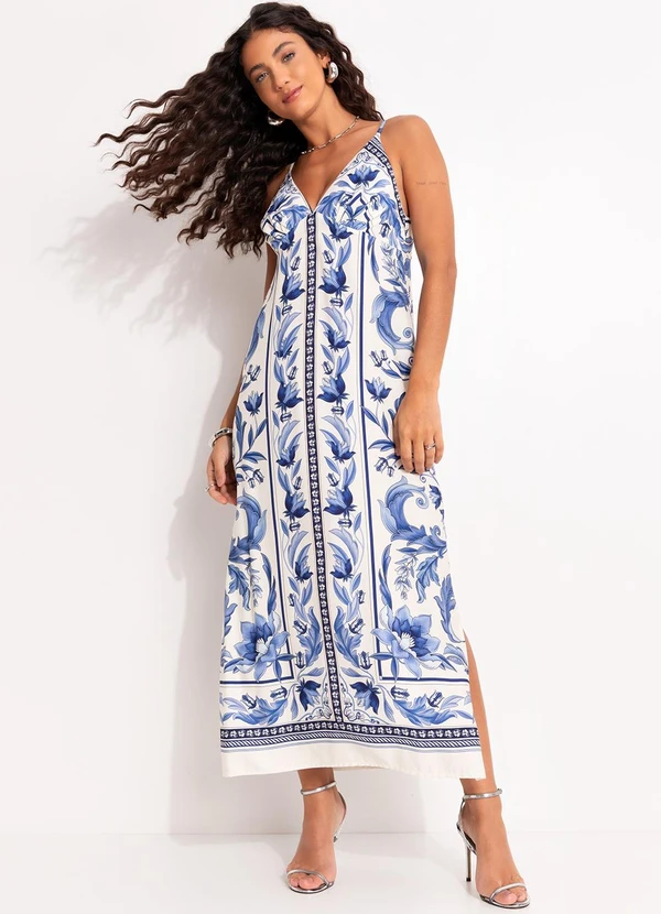 Farm - Vestido Longo Natalia Off White