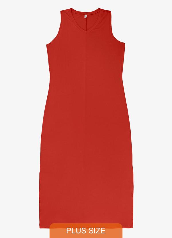 Infinita Cor - Vestido Longo Plus Size Infinita Cor Laranja