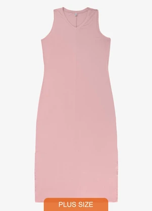 Vestido Longo Plus Size Infinita Cor (Rosa) - INFINITA COR