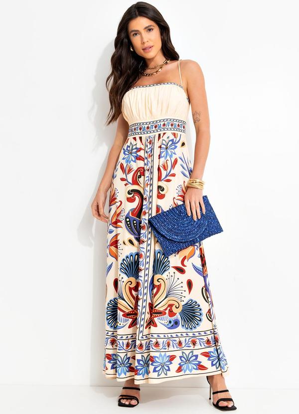 Farm - Vestido Longo Sonho de Mar Bege