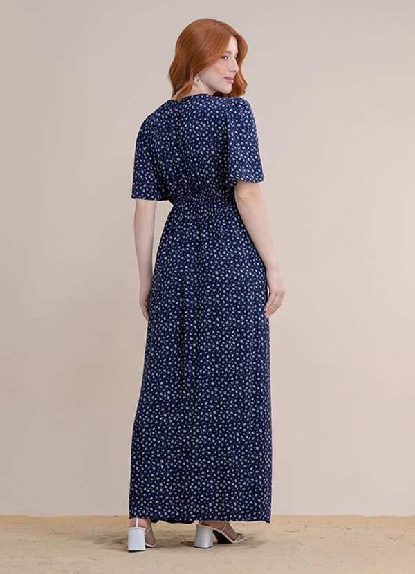 Angel - Vestido Longo Viscose Estampada Azul 2