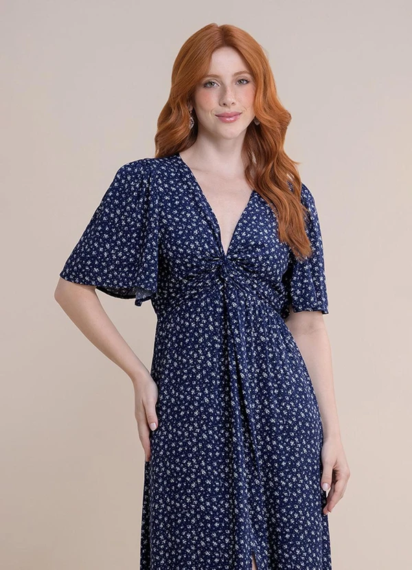 Angel - Vestido Longo Viscose Estampada Azul 3