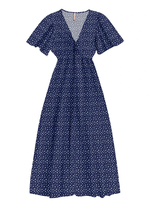 Angel - Vestido Longo Viscose Estampada Azul 4