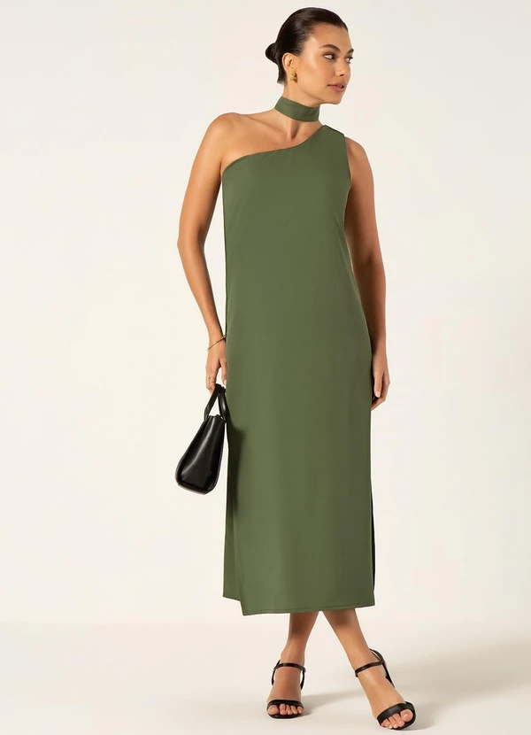 Principessa - Vestido Maxi Longuete de Alfaiataria Verde Musgo Rosicler 4