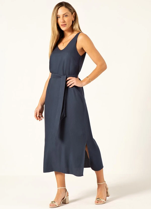 Principessa - Vestido Longuete de Viscose Marinho Dagmar 3