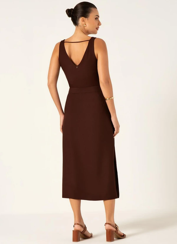 Principessa - Vestido Longuete de Viscose Marrom Dagmar 2