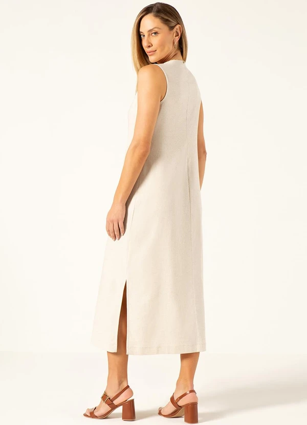 Principessa - Vestido Longuete em Linho Natural Herminia 2