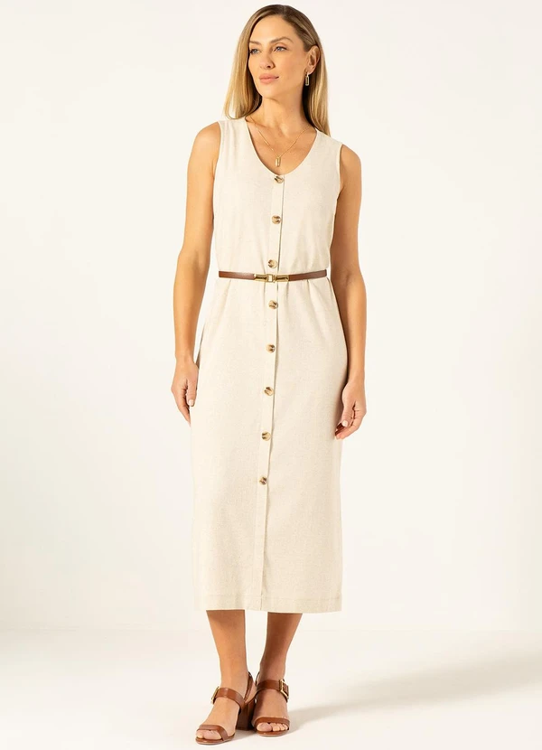 Principessa - Vestido Longuete em Linho Natural Herminia 3