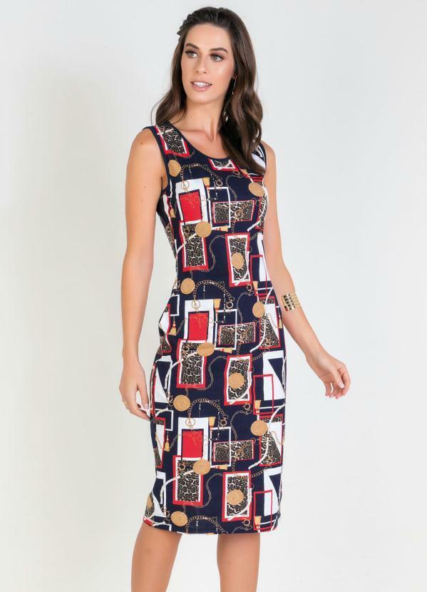 Rosalie - Vestido Louisi Correntes Tubinho Moda Evangélica