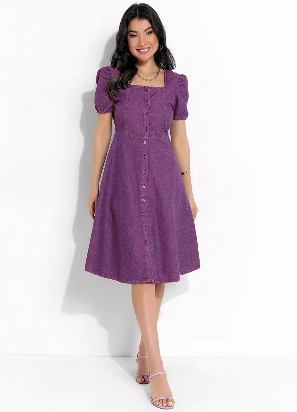 Rosalie - Vestido Magenta em Jeans 3