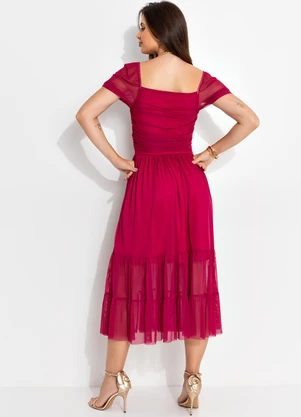 Quintess - Vestido Magenta em Tule. - QUINTESS