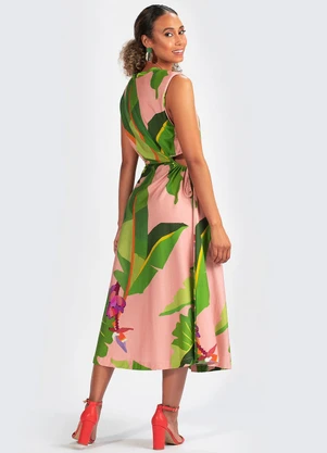 Farm - Vestido Malha Tropicalist Rosa - FARM