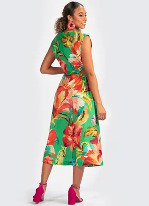 Farm - Vestido Malha Tropicarte Verde - FARM