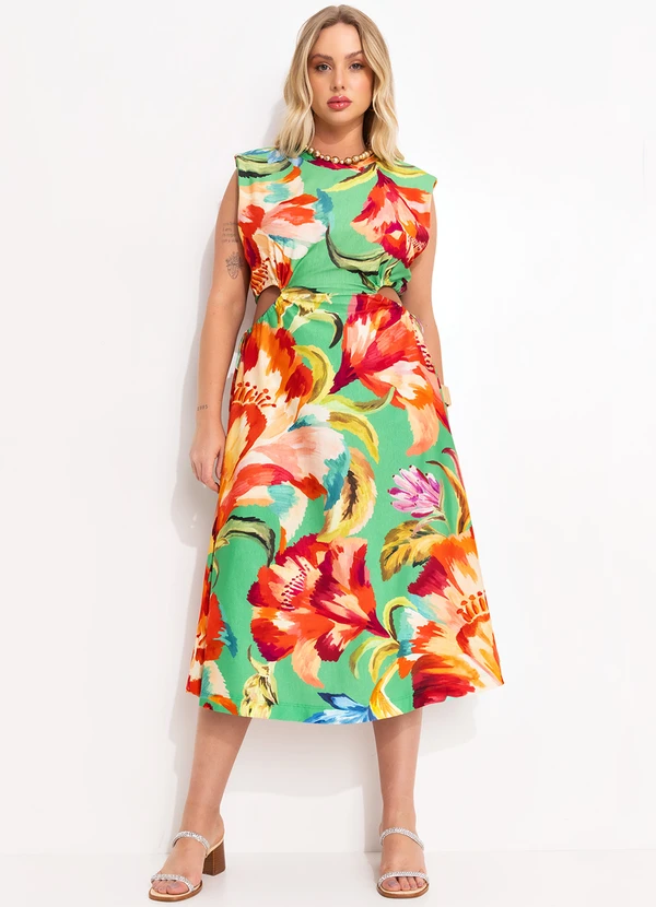 Farm - Vestido Malha Tropicarte Verde 5