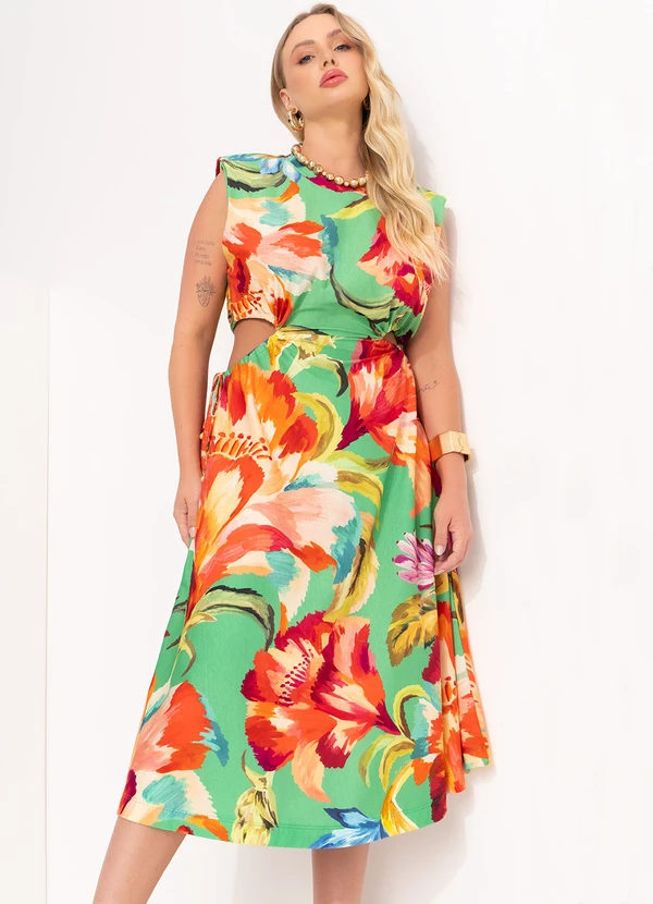 Farm - Vestido Malha Tropicarte Verde 7