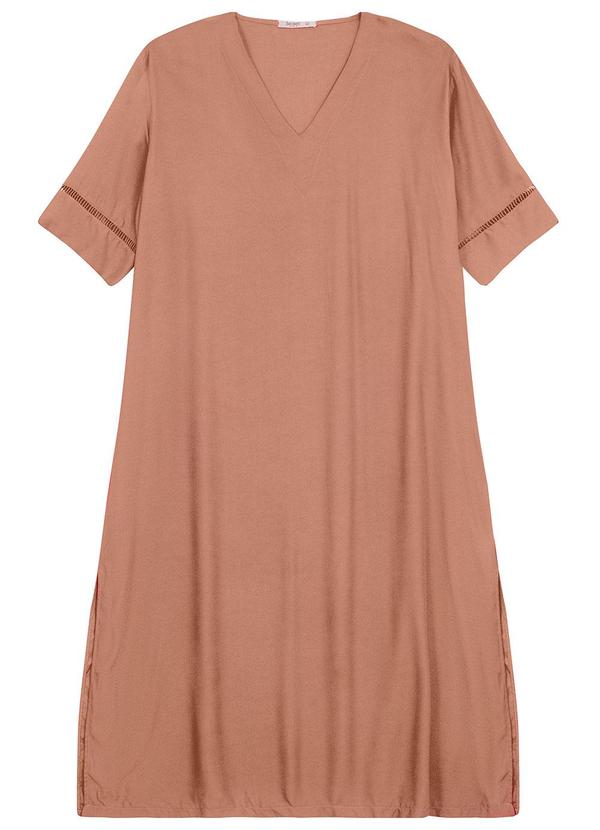 Secret Glam - Vestido Manga Curta em Viscose Marrom 1