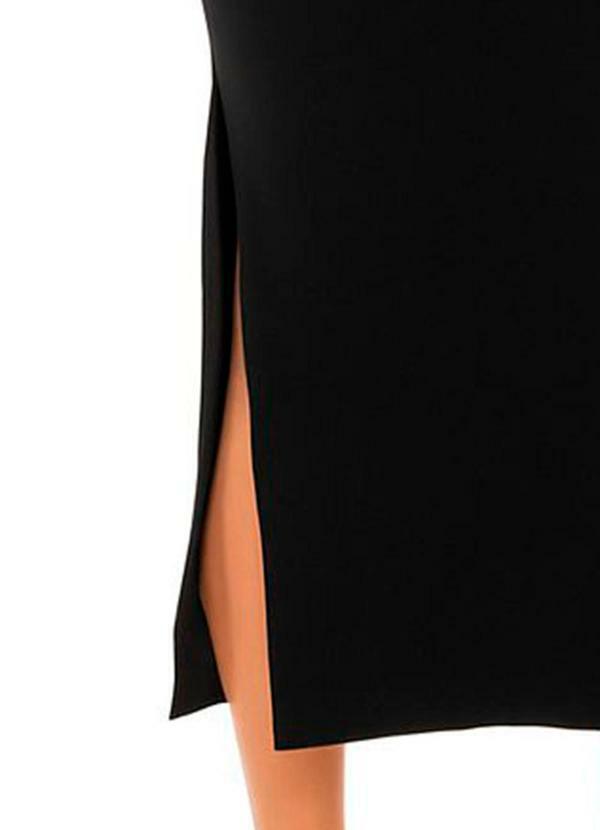 Rafree - Vestido Manga Longa Canelado Preto 4