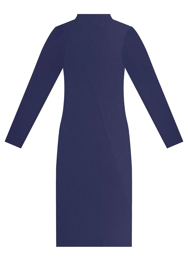 Rovitex - Vestido Manga Longa Feminino Azul 5