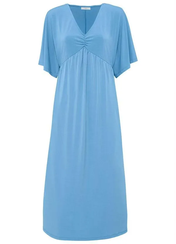 bonprix - Vestido Manga Morcego Longuete Azul Claro 5