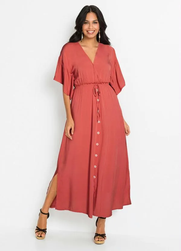 bonprix - Vestido Mangas Amplas Terracota 8