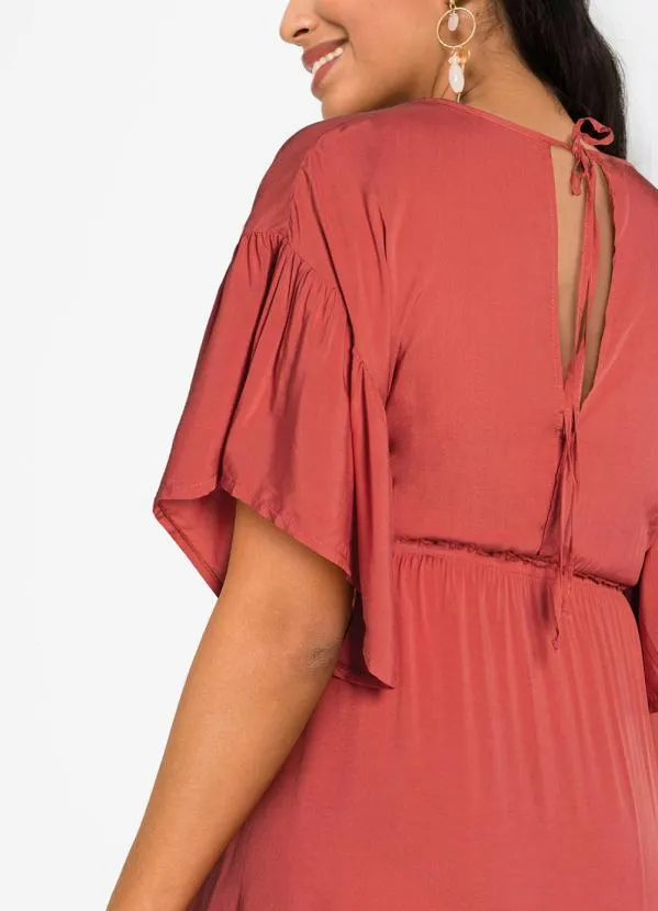 bonprix - Vestido Mangas Amplas Terracota 6