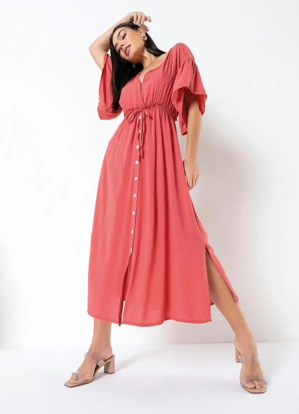 bonprix - Vestido Mangas Amplas Terracota 5