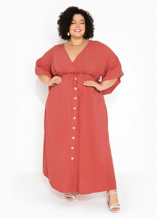 bonprix - Vestido Mangas Amplas Terracota 3