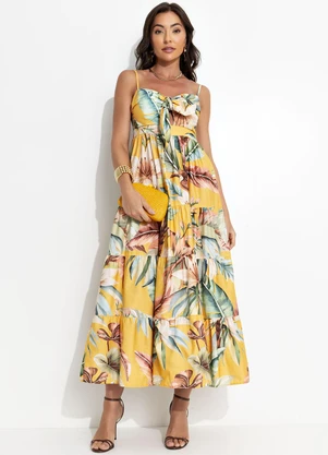 Farm - Vestido Marias Tropicalia Amarelo - FARM