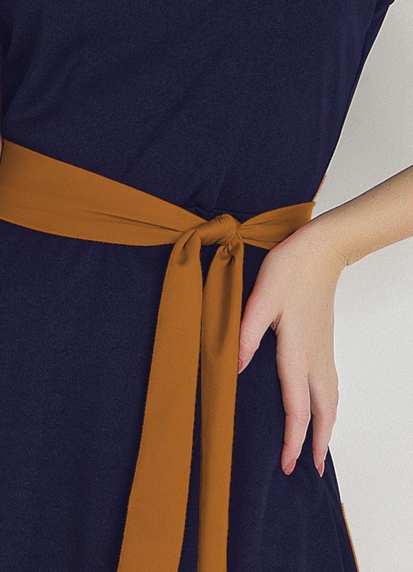 Rosalie - Vestido Marinho/Caramelo Faixa 3