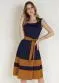 Rosalie - Vestido Marinho/Caramelo Faixa - variação: Marinho/Caramelo