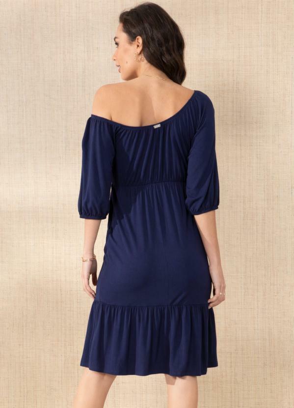 Outlet - Vestido Marinho com Bolsos Funcionais 4