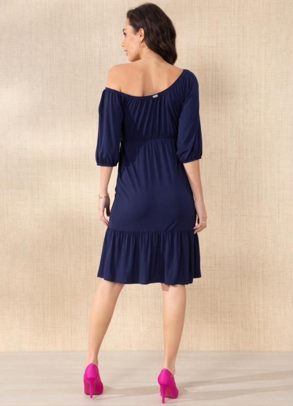 Outlet - Vestido Marinho com Bolsos Funcionais 2