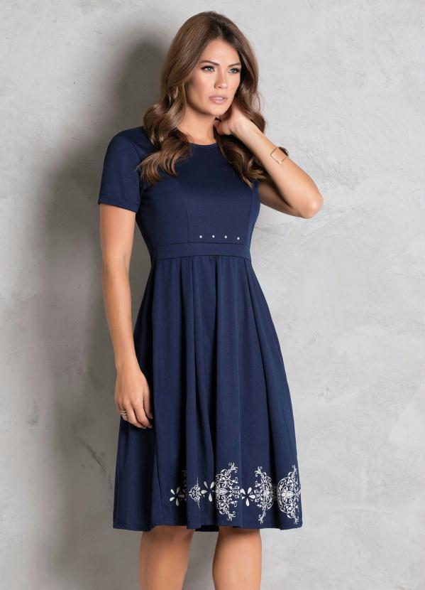 Rosalie - Vestido Marinho com Pérolas 2