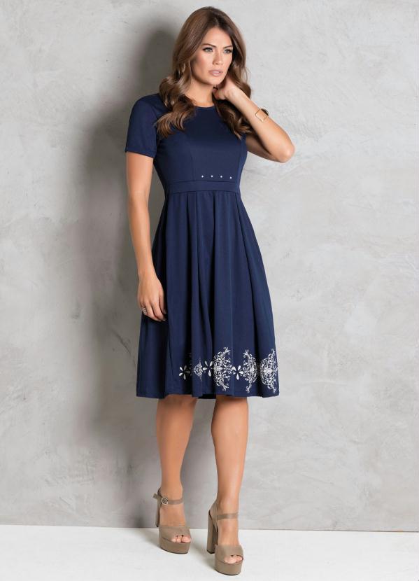 Rosalie - Vestido Marinho com Pérolas 4