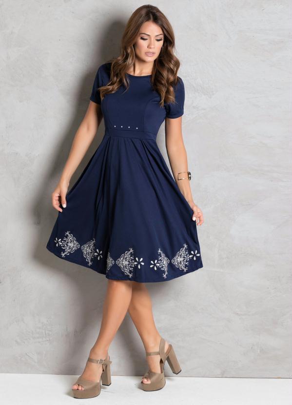 Rosalie - Vestido Marinho com Pérolas 5