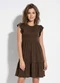 Moda Pop - Vestido Marrom com Manga em Babado - variação: Marrom